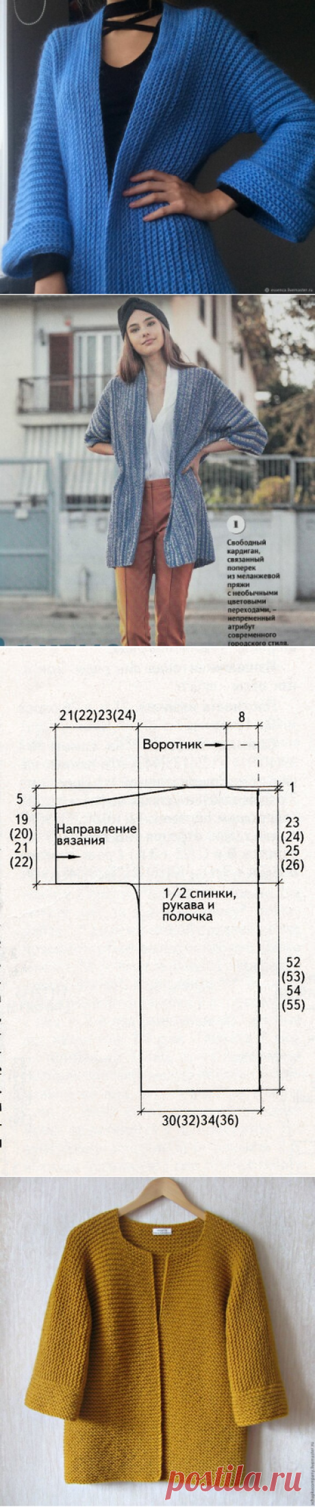 Простой кардиган - вяжется от рукава до рукава | Узоры и модели для вязания | Яндекс Дзен