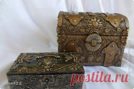 пейп арт сундук и шкатулочка