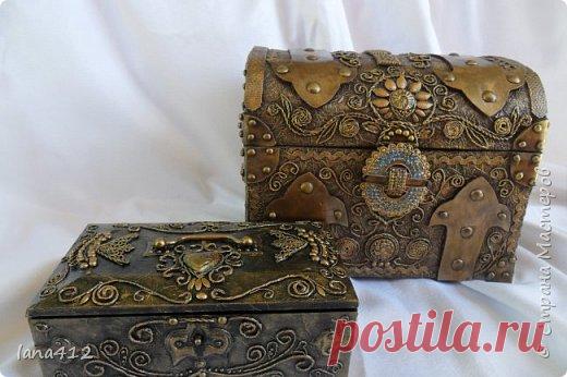 пейп арт сундук и шкатулочка