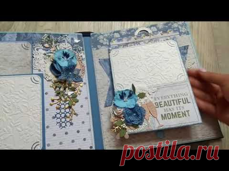 Симпатичный свадебный альбом на синюю свадьбу.