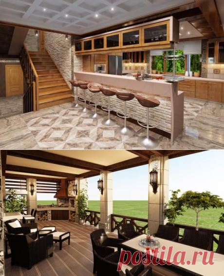 Дизайн-проект: стилевой микс подмосковного дома для большой семьи :: РБК Недвижимость