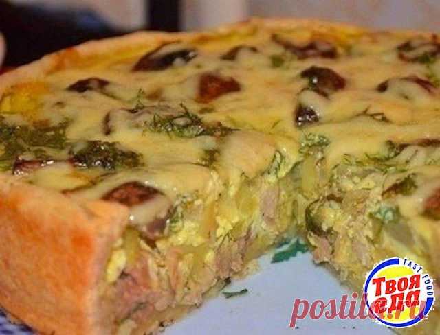 Вкусный пирог с курицей и картофелем