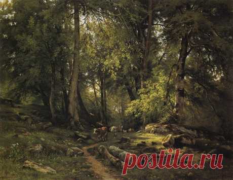 Художник Иван Иванович Шишкин (1832-1898).
"Стадо в лесу", 1864 г.