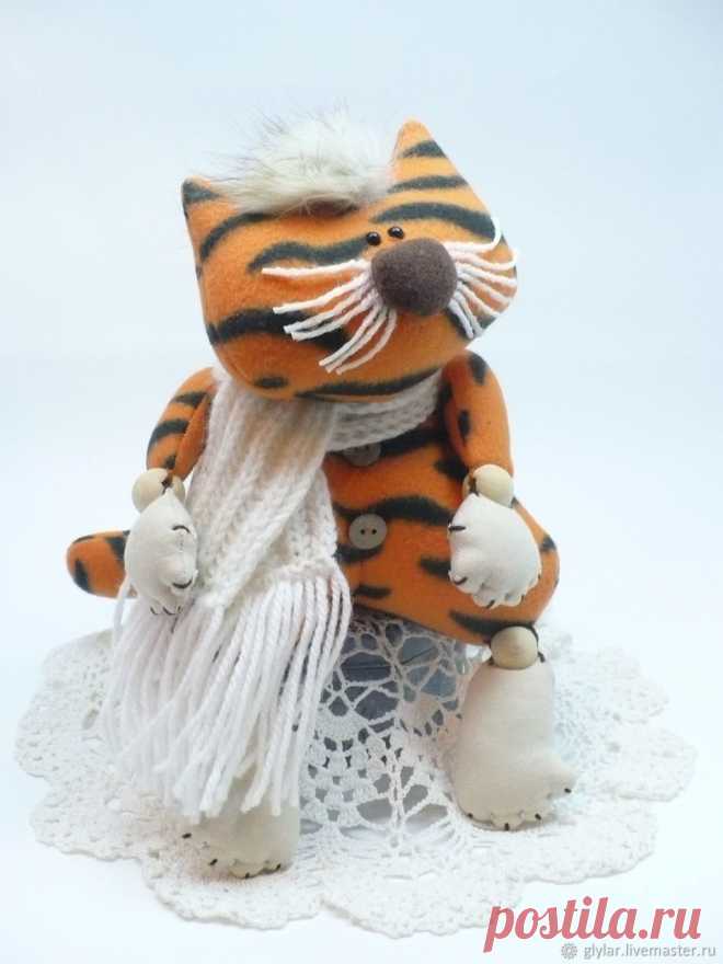 Игрушка текстильная кот из тигрового флиса Оскар – купить в интернет-магазине на Ярмарке Мастеров с доставкой Игрушка текстильная кот из тигрового флиса Оскар - купить или заказать в интернет-магазине на Ярмарке Мастеров | Рада приветствовать  посетителей в моем…