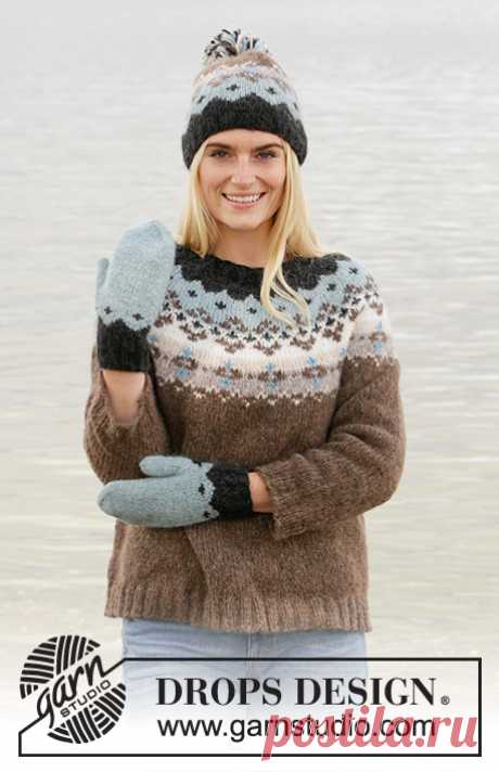 Winter Fjords / DROPS 207-21 - Free knitting patterns by DROPS Design Knitted jumper with round yoke in DROPS Air. Piece is knitted top down with Nordic pattern. Size: S - XXXL