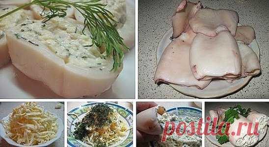 12 рецептов с кальмарами: 
1. Фаршированные кальмары
2. Очень вкусный салат из кальмаров с плавленым сыром 
3. Кальмары, фаршированные грибами 
4. Нежный кальмар в сметанном соусе 
5. Кальмары фаршированные 
6. Хе из кальмаров 
7. Салат из кальмаров с овощами 
8. Салат из кальмаров с рисом 
9. Салат из кальмаров с морской капустой 
10. Салат из кальмаров с яблоками и клюквой
11. Салат из кальмаров с огурцами 
12. Салат с кальмарами, сыром и кукурузой