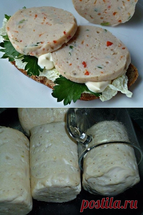 Колбаса в кружке (домашняя, варёная)