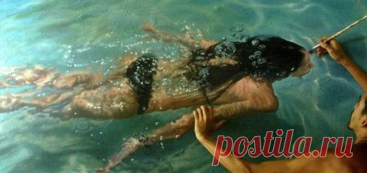 Кажется, женщина плывет под водой. Но приглядись, все иначе!
