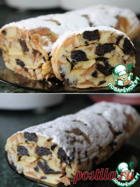 "Необычный" фруктовый рулет - кулинарный рецепт