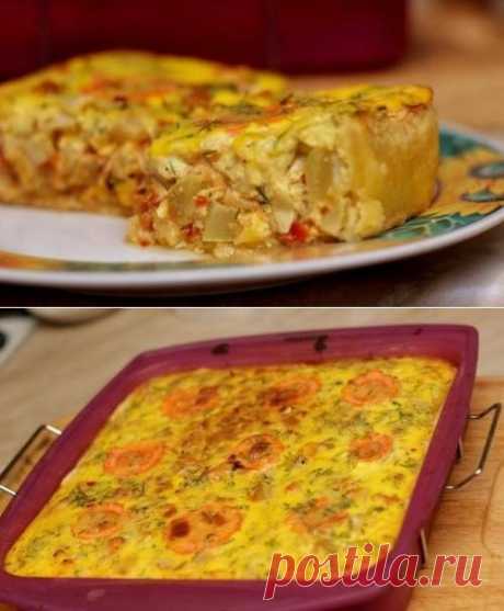 Нежный пирог с курицей и кабачками / Простые рецепты
