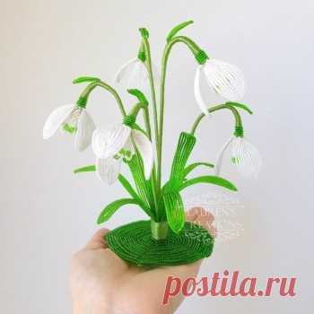Подснежники из бисера. Мастер-класс &#8212; Бисерун