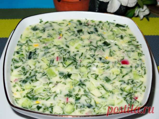 Окрошка на кефире с курицей - пошаговый рецепт