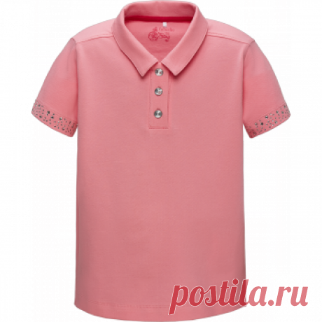 Поло с коротким рукавом для девочки, цвет розовый