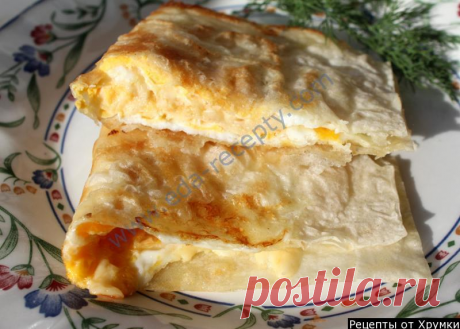 Лаваш с сыром и яйцом