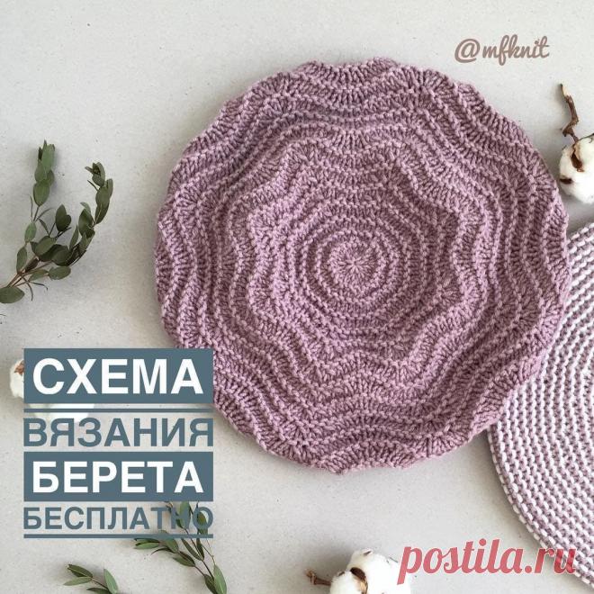 Фактурный берет спицами. Схемы. / knittingideas.ru