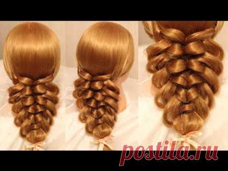 Коса с помощью резинок - Braid hairstyle by REM