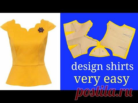 Cắt may Áo Peplum cổ lượn sóng đẹp cực dễ dàng |design shirts |basic Sewing techniques |