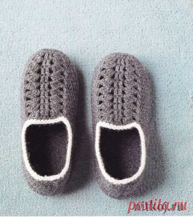 Тапочки крючком схема вязания » Ниткой - вязаные вещи для вашего дома, вязание крючком, вязание спицами, схемы вязания