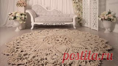 Красотища! Вязаные Ковры украсят дом. Уроки вязания на видео