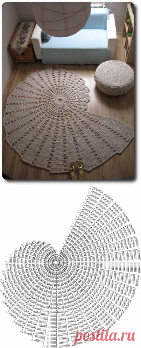 Коврик крючком оригинальной формы — Сделай сам, идеи для творчества - DIY Ideas