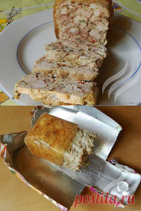 Ветчина куриная рубленая по-домашнему.