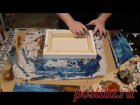 (11) Dip on parchment paper with acrylic pour