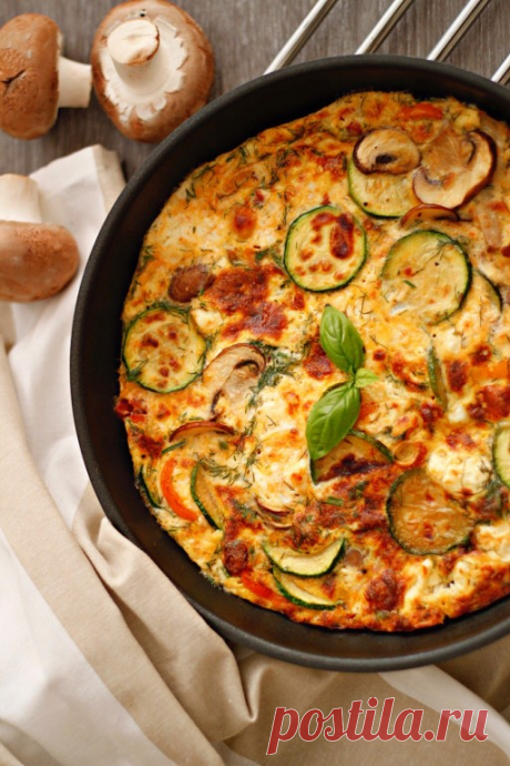 Омлет с овощами и брынзой