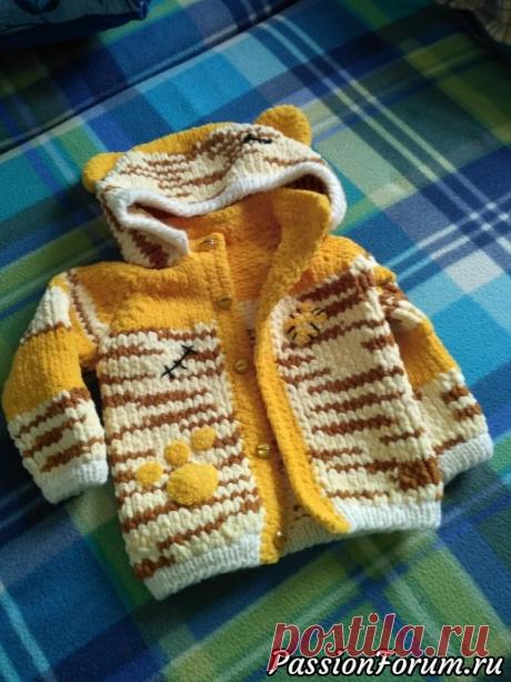 Курточка из плюшевой пряжи. - запись пользователя Татуша (Татьяна) в сообществе Вязание спицами в категории Вязание спицами для детей