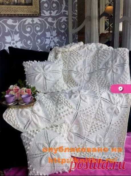 Вязание пледа спицами. Схема пледа, описание, бесплатно на Knitka.ru - № 4. knitka.ru - схемы для вязания спицами