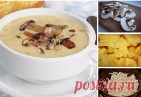 Грибной суп с сыром. Аромат на весь дом