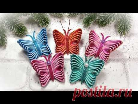 НОВОГОДНИЕ ИГРУШКИ своими руками 🎄 Бабочки 🎄 Diy christmas ornaments  Butterflies