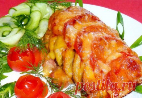 Курица запеченная с овощами в духовке - рецепт с фото Рецепты с фото пошагово Закуски и бутерброды, Закуски мясные