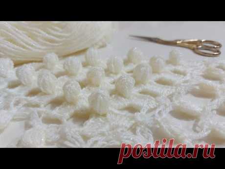 Kolay Çeyizlik Örgü Şal Modelleri ~ ÜÇGEN easy crochet shawl pattern ŞAL ~ Fıstıklı Örgü Şal Yapımı
