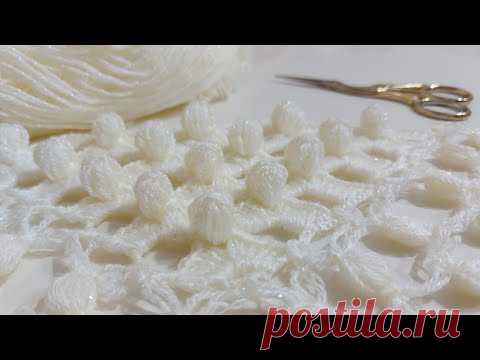 Kolay Çeyizlik Örgü Şal Modelleri ~ ÜÇGEN easy crochet shawl pattern ŞAL ~ Fıstıklı Örgü Şal Yapımı