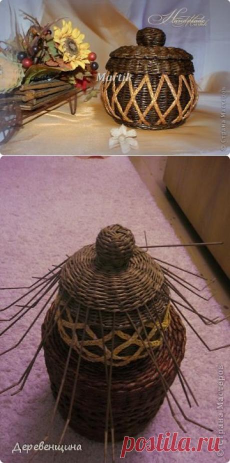 Плетение из газет. ГОРШОЧКИ С КОСИЧКАМИ. Мастер-класс.