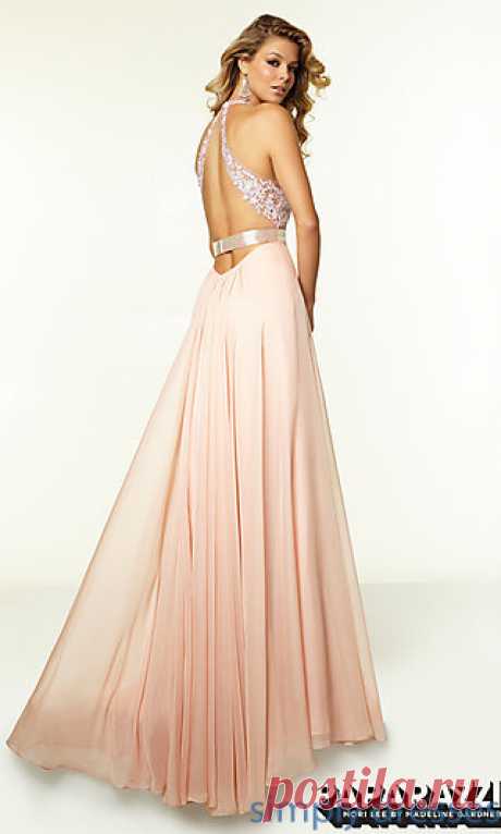 Long V-Neck Lace Prom Gown by Mori Lee ML-97018