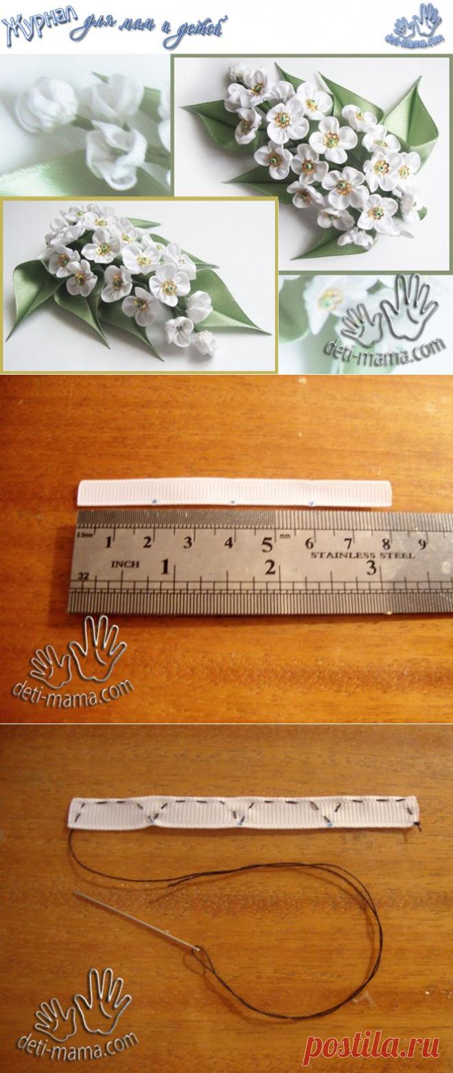 Заколки для волос цветы. Мастер класс - Черемуха | Журнал для мам и