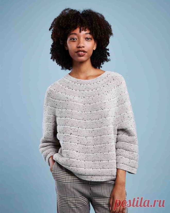 Джемпер, связанный на спицах по кругу. / knittingideas.ru
