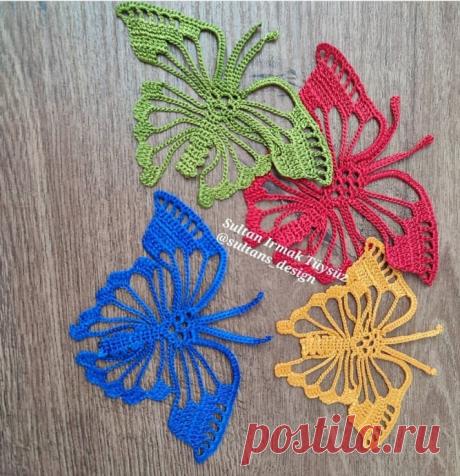 Ажурная бабочка крючком