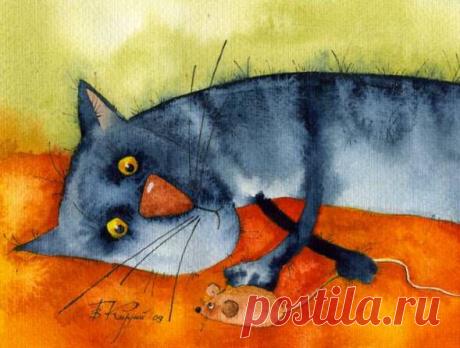 Солнечно-акварельные коты Виктории Кирдий