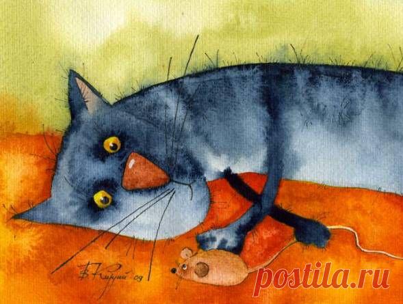 Солнечно-акварельные коты Виктории Кирдий