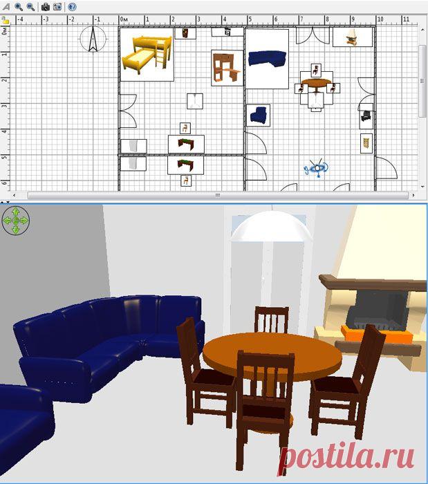 Программа для планировки квартиры Sweet Home 3D. Простая, но функциональная бесплатная программа.