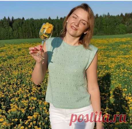 Летний топ спицами, бесплатное описание, Вязание для женщин