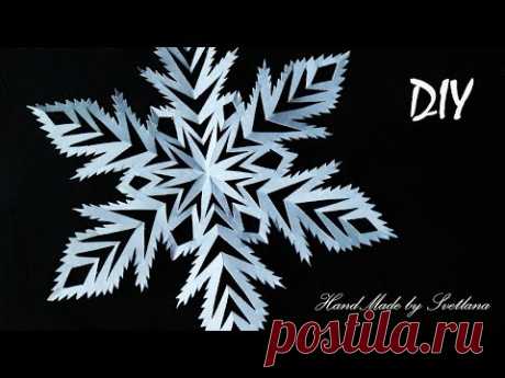 Снежинка из бумаги Как вырезать снежинки Схема Snowflakes from paper Schneeflocke aus Papier