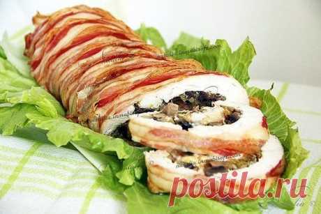 Куриный рулет с грибами