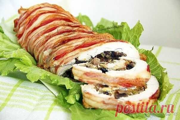 Куриный рулет с грибами