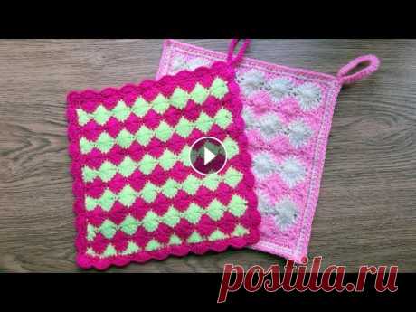 Прихватка для горячего крючком. How to crochet the potholder. Посмотрев это видео, вы сможете самостоятельно связать крючком прихватку. Размер прихватки 22,5см х 21,5см. В видео приводятся схемы, фото и подробная...