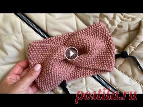 Очень простая повязка на голову спицами.Подробный мастер-класс! Мой интернет магазин пряжи: Как связать повязку спицами? Эта повязка вяжется очень просто. Справится любой желающий. От Вас только умение вязать лицев...