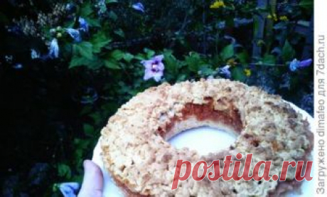 На даче часто печем песочные пироги с своими фруктами, на этот раз пирог с яблоками. вот наша еще молоденькая