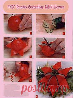 DIY Cucumber Flower | Food art
